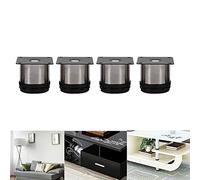 Smandy 4 Patas Regulables de sofá, Altura Ajustable de Acero Inoxidable Pies de los Muebles de Las Piernas Goma, Patas de gabinete, Soporte Redondo, para sillón