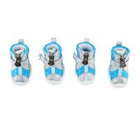 Smandy 4 Piezas de Botines para Perros Protectores de Patas Zapatos para Perros Malla Transpirable Verano Suela Ligera y Antideslizante con Suelas de Goma Duraderas Resistentes a la (Blue)