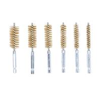 Smandy 6 Cepillos de Botellas de Tubo Lavables, Kit de Cepillo Limpiador de Eliminación de óxido para Limpiar Tubos de Paja, Comedero de Pájaros, Oficina, Cocina (Alambre de latón (amarillo))