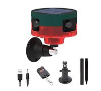 Smandy Alarma con Sensor de Movimiento Solar para Exteriores, Luces Estroboscópicas Que Admiten Grabación, Dispositivo Repelente de Animales con Control Remoto con 13 Sonidos para