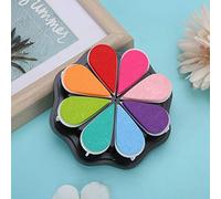 Smandy Almohadilla de Tinta de Pétalos, 8 Colores, a Base de Agua, Almohadilla para Sello Manual, de Tinta para Estampación, de Impresión, (de impresión + esponja + plástico)