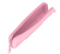 Smandy Bolsa de Silicona Impermeable para Cosméticos, Estuche para Lápices, Rosa, Pequeño, con Anillo de Extracción Redondo
