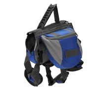 Smandy Bolsa de Sillín para Perros, Bolsa de Viaje para Perros, Paquete Canino, Malla Transpirable Ajustable con Tiras Reflectantes para Acampar, Senderismo, Correr, de Servicio (M)