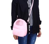 Smandy Bolsa Transportadora de Bolsillo para Mascotas, Material de Felpa, Correa Ajustable, Ideal para Hámsteres y Otras Mascotas Pequeñas, Viajar (Rosa L)