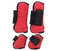 Smandy Botas para Tendones de Caballos Protección para Piernas Equinas Botas para Montar a Caballo Carcasa Gruesa de PU con Neopreno Que Absorbe los Golpes para (Un Juego de Cuatro Grandes)