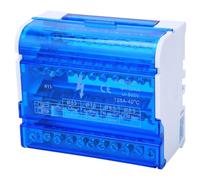 Smandy Caja de Distribución de Bloque de Terminales 411, Caja de Conexiones de Riel DIN de 4 Niveles con Cubierta Antipolvo Transparente y Carcasa Retardante, para Gabinete de