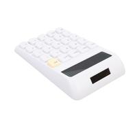 Smandy Calculadora Solar de Escritorio, Pantalla de 12 Dígitos de 12 Dígitos Teclas de Prensa Táctil Eficiente en Energía Herramienta de Matemáticas Estándar Portátil (White)