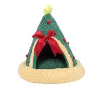 Smandy Cama de Gato de árbol de Navidad, Acogedora Casa de Carpa de Gato Suave con un Cómodo Diseño de Triángulo para la Decoración Navideña y Uso del Hogar
