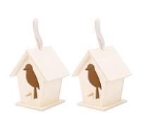 Smandy Casas para Pájaros Casa para Pájaros Colgante de Madera, 2 Piezas, 3,7x4,5x3,0 Pulgadas, Caja Nido de Nuez de Vela para Jardín Al Aire Libre, Uso en Patio, para Robin, Periquito, Golondrina,