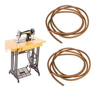 Smandy Cinturón para Máquina de Coser de 2 Uds, Cuero de Vaca con Gancho, Fácil Instalación para Máquinas Antiguas como Featherweight (BROWN)