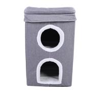 Smandy Condominio Semicerrado con Cueva para Gatos, Casa para Gatos de 3 Capas, Condominio Semicerrado con Cueva para para Todas Las Estaciones, Camas y Muebles para, Gatitos, Mascotas Múltiples en