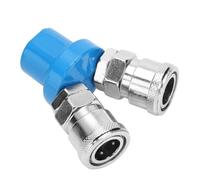 Smandy Conector Rápido Neumático de 1/4 de Pulgada, Conector de Compresor de Aire de Metal con Roscas Precisas, para Conexión de Manguera de Aire y Dispositivos Neumáticos (Ronda 2 vías)