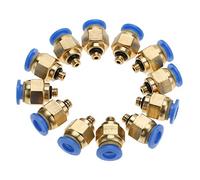 Smandy Conexiones Rápidas para Tubería de Aire de 4 Mm, Conector de Empuje Neumático de Metal con Roscas de Precisión, para Manguera de Nailon PU de 4 Mm y Herramientas Neumáticas (PC4-M5 20 piezas)