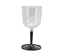 Smandy Copa de Vino Plegable Portátil, Copas de Vino de Viaje de Plástico Inastillable, Diseño Elegante para Picnic y Camping Al Aire Libre, Capacidad de 10 Oz (BLACK)