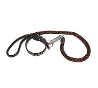 Smandy Correa para Caminar para Perros con Collar, Juego de Correa Antipérdida para Mascotas, Cuero Artificial de 50,6 Pulgadas para Perros Grandes y Medianos (Black)