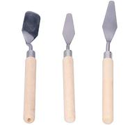 Smandy Cuchillo de Paleta de 3 Piezas, Espátula de Acero Inoxidable con de Madera Ergonómico para Pintar Al óleo y Mezclar Pigmentos, Herramienta de Arte Versátil para Artistas