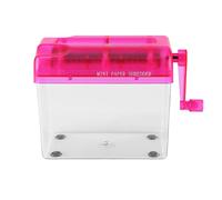 Smandy Destructora de Papel Manual A6, Mini Destructora Portátil con Manivela, Cuerpo Transparente y Almohadillas Antideslizantes, para la Seguridad de Documentos Financieros en la (Pink)