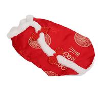 Smandy Disfraz de Tang Suit, Cheongsam Chino de Felpa para Perros y Gatos Pequeños, Ropa Cálida de Invierno para Mascotas para Celebraciones de Año Nuevo (L)