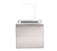 Smandy Dispensador de de Acero Inoxidable, Botella con Bomba de 1L 2L con Caja Interior de Plástico PP Extraíble para Restaurante Cocina Hogar Cafetería, 35ml por Presión (1L incluyendo base)
