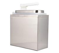 Smandy Dispensador de de Acero Inoxidable, Botella con Bomba de 1L 2L con Caja Interior de Plástico PP Extraíble para Restaurante Cocina Hogar Cafetería, 35ml por Presión (2L con fondo)