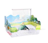 Smandy Ducha para Loros con Jaula Grande, Filtro de Bomba Desmontable, Agua Circulante, Fácil Instalación, Baño para Pájaros Automático con Alimentación USB para Cacatúas y (Bañera de Vida campestre)