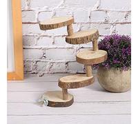 Smandy Escalera de Madera para Hámster de 5 Capas, Juguete para Loros, Juguete para Escalar Pájaros, Aviar, Fácil de Instalar, Madera Natural, Resistente a Las Mordeduras,