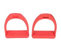Smandy Estribos para Montar a Caballo 1 par de Estribos de Plástico de Ingeniería Profesional con Almohadillas Antideslizantes de Goma para Niños y Adultos Ecuestres (Rojo)
