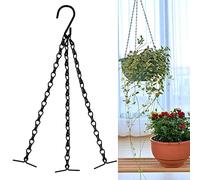 Smandy Ganchos para Cesta Colgante Cadena Colgante Ajustable de Hierro de 23,62 Pulgadas con 3 Ganchos en Forma de S para Comedero de Pájaros, Cesta para Plantas, Linterna y Carillón de Viento para