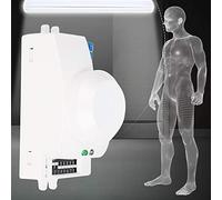 Smandy Interruptor de Sensor de Movimiento por Microondas, Material ABS, Detección de 360 grados, Iluminación Automatizada para Armarios, Garajes y Baños