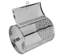 Smandy Jaula de Horno de Acero Inoxidable Cesta para Horno Cesta para Asado Giratoria de 360 grados con Puerta Móvil para Hornear Nueces Asador para Barbacoa Té Perfumado Comida