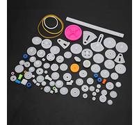 Smandy Juego de 85 Piezas de Engranajes de Plástico, Accesorios para la Fabricación de Modelos Científicos DIY con Husillo de Plástico ABS, Correa, Polea, Manguito de Eje, para Juguetes