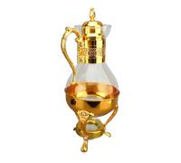 Smandy Juego de Cafetera Turca Vintage, Juego de Cafetería de Vidrio con Filtro de Goteo Reutilizable para Adornos para el Hogar (GOLD)