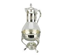 Smandy Juego de Cafetera Turca Vintage, Juego de Cafetería de Vidrio con Filtro de Goteo Reutilizable para Adornos para el Hogar (SILVER)