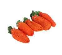 Smandy Juguetes de Zanahoria de Lufa de Conejo, Juguetes Naturales para Masticar para Rechinar Dientes Saludables, Conejos y Animales Pequeños (Pequeño 25,5x19,5 cm/10,03x7,67 Pulgadas)