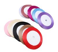 Smandy Kit Surtido de Cintas de Raso de Doble Cara, Cinta de Poliéster para Envolver Regalos, Colores Vibrantes, Fácil de Atar, Cortada a Medida para Lazos, Manualidades para el Cabello, Bodas,