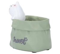 Smandy Macetero de Escritorio, Material de Resina, Bonito Soporte para Bolígrafos de Animales, Macetero Pequeño para Suculentas, Ideal para Decoración de Oficina o Hogar (Gatos)