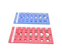 Smandy Medidor de Pernos y Tuercas 28 Comprobador de Roscas de Tuercas y Pernos, 14 Tamaños Estándar 14 Métricos Identificador Preciso de Roscas de para Medir Nan Azul Rojo