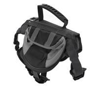 Smandy Mochila para Perros, Bolsa para Silla de Montar, Arnés de Poliéster Ajustable con Rayas Reflectantes, Almacenamiento Múltiple para Senderismo, Camping, Viajes para Perros Medianos y Grandes