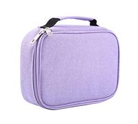Smandy Organizador de Estuche para Suministros de Oficina, Portátil, Multifunción, con 72 Ranuras, Bolsa de Tela con Asa para Bolígrafos o Marcadores de Acuarela, Estuche para Lápices de Gran (PURPLE)