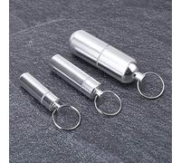 Smandy Pastillero de 3 Piezas, Contenedor de Medicina de Aleación de Aluminio con Anillo de Sellado de Silicona, Colorante de Oxidación para Anillo Colgante Impermeable Antipérdida