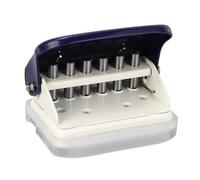 Smandy Perforadora de 6 Agujeros, Perforadora Metálica Portátil con Innovador Diseño de Regla para un Posicionamiento Rápido y Preciso en Papel A4, A5 y B5, con Ergonómico Caja de