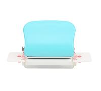 Smandy Perforadora de Papel de 26 Agujeros, Perforadora Manual con Cuchilla Metálica y Caja de Residuos para Papel A4, B5 y A5, Columnas de Posicionamiento Móviles Regla para una (azul claro)