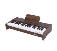 Smandy Piano con Teclado de 37 Teclas, Diseño de Veta de Madera de Nogal, Piano Eléctrico Portátil con Atril para Principiantes y Músicos Domésticos
