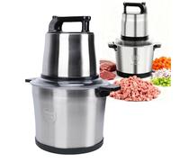 Smandy Picadora de Carne Eléctrica, 1800W Comercial SUS304 Procesador de Alimentos Eléctrico de Acero Inoxidable Picadora de Verduras para Ajo Chile Nueces Hogar Cocina Restaurante (Enchufe de la UE