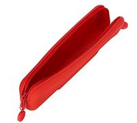 Smandy Plaz de Silicona de Fugas Case de Lápiz de Bolsas Cosméticas Ceptor de Dientes de Bolsa Cosmética para Viajar con Anillo de Extracción Redondo (Rojo (pequeño))