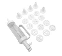 Smandy Prensa de Galletas, Kit de Prensa de Galletas ABS con 12 Discos y 4 Puntas de Glaseado, Herramienta Manual de Decoración de de 10,6 Pulgadas para Hornear Navidad, Panaderos Caseros y Fiestas