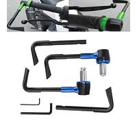 Smandy Protector de Empuñadura de Motocicleta, Protector de Freno de Aleación de Aluminio, Fácil Instalación con Llave Hexagonal para Motocicletas con Manillar de 22 Mm (BLUE)