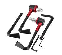 Smandy Protector de Empuñadura de Motocicleta, Protector de Freno de Aleación de Aluminio, Fácil Instalación con Llave Hexagonal para Motocicletas con Manillar de 22 Mm (rojo)