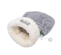 Smandy Saco de Gato de Felpa Suave, Camas Saco de Dormir para Gatos de Interior para Gatitos Cachorros Conejos Hurones de de Felpa Suave, Cálido y Túnel para Mascotas de de Nan (L)