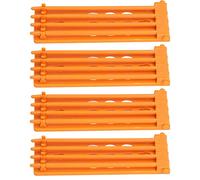 Smandy Soporte de Anillo para Pata de Paloma, Plástico, Diseño de 4 Columnas, Gran Capacidad para Loros, Soporte de Anillo para Pata de Pájaro Montado en la Pared, 4 Uds. (Yellow)